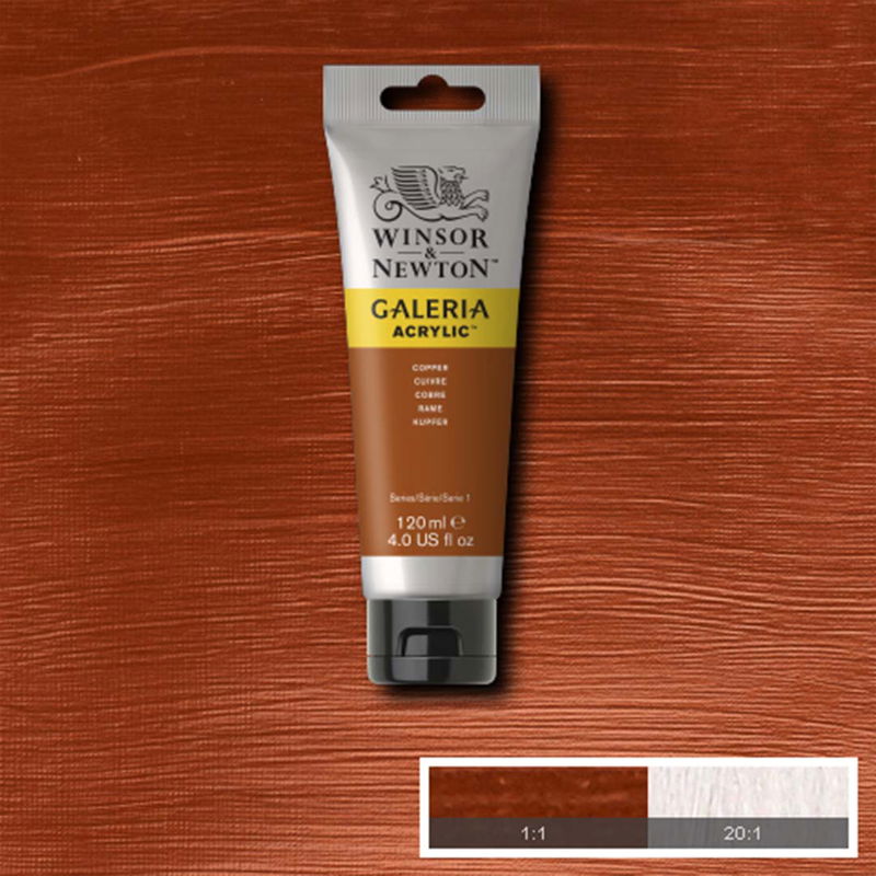 Tub med 120 ml akrylfärg. Winsor & Newton Galeria Copper