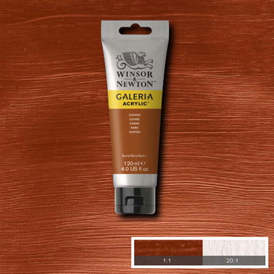 Galeria Copper Tub med 120 ml akrylfärg. Winsor & Newton Galeria Copper