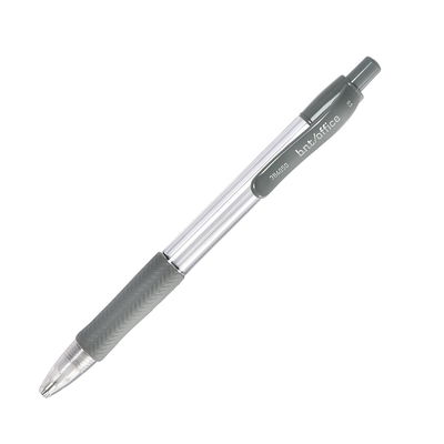Stiftpenna svart 0,5 mm BNT Office Grå stiftpenna 0,5 mm från BNT Office med tryckmekanism och ergonomiskt gummigrepp