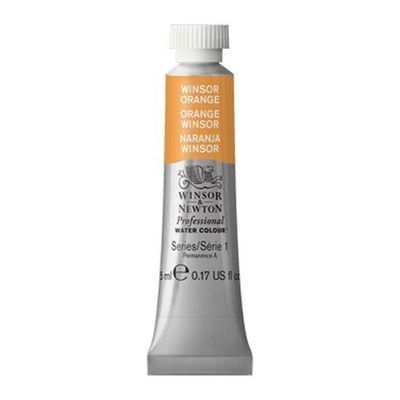 Förpackning med Winsor & Newton Professional akvarellfärg Winsor Orange 5 ml tub