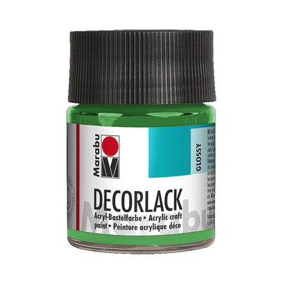 Marabu Dekorlack Light Green glasflaska, 50 ml. Blank och väderbeständig färg.