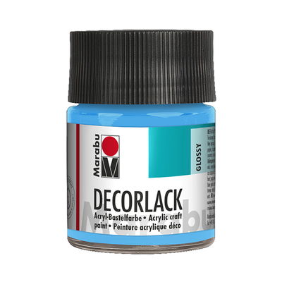 Marabu Dekorlack Ljusblå glasflaska, 50 ml. Blank och väderbeständig färg.