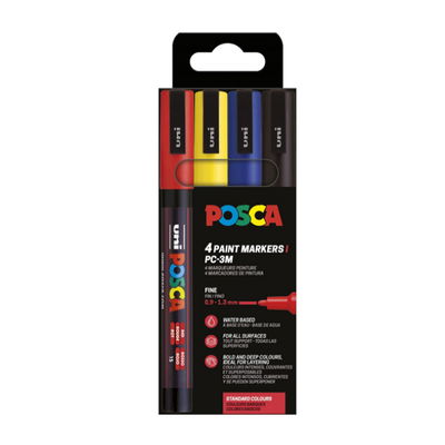 Posca PC-3M Basic Colors 4-pack förpackning Posca PC-3M Basic Colors 4-pack förpackning