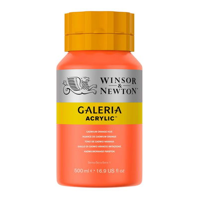 Flaska med 500 ml akrylfärg. Winsor & Newton Galeria Cadmium Orange Hue
