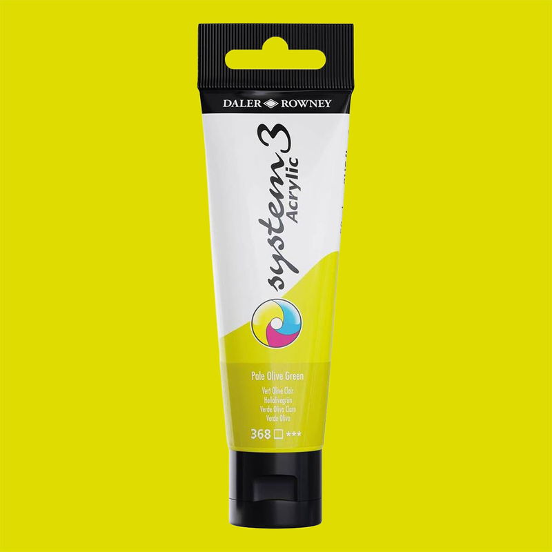 Daler-Rowney System3 Akrylfärg Pale Olive Green 368 59 ml färgprov i ljus gulgrön nyans