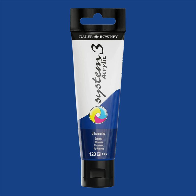 Daler-Rowney System3 Akrylfärg Ultramarine Blue 123 59 ml färgprov i klassisk blå nyans