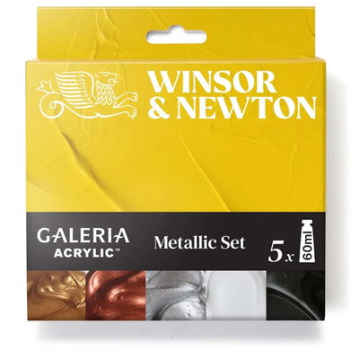 Winsor & Newton Galeria Metallic Set 5x60 ml förpackning med fem akrylfärger