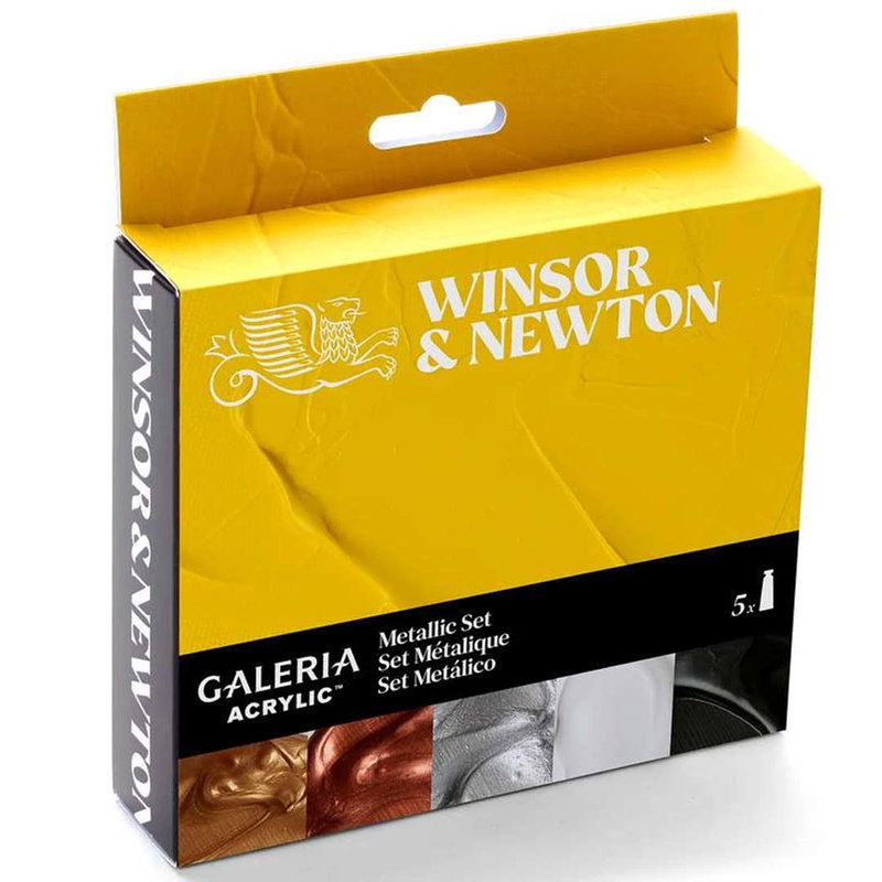 Winsor & Newton Galeria Metallic Set 5x60 ml förpackning sedd från sidan