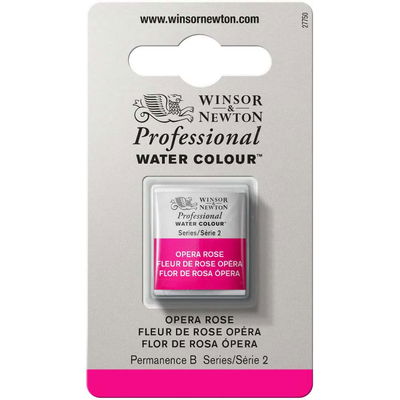 Förpackning med Winsor & Newton Professional akvarellfärg Opera Rose halvkopp