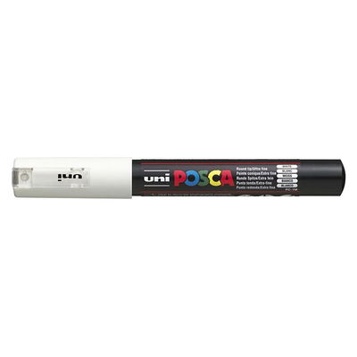Posca PC-1MC White med vit kork, stängd marker sedd från sidan