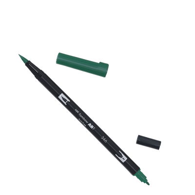 Tombow ABT Sea Green 346 Tombow ABT Dual Brush, vattenbaserad penna med två spetsar, en fine och en brush, Sea Green 346