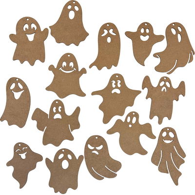 15 st spöken med olika ansiktsuttryck 15 stycken spöken av mdf med olika ansiktsuttryck. Perfekt till halooween. Varje spöke har hål för upphängning