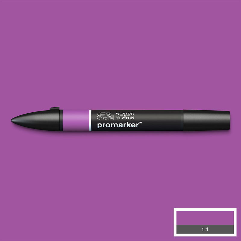 Winsor & Newton PromarkerPurple V546 marker med färgprov och bakgrund i samma ton