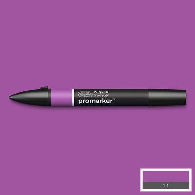 Winsor & Newton Promarker Purple V546 Winsor & Newton PromarkerPurple V546 marker med färgprov och bakgrund i samma ton