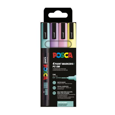 Posca PC-3M Soft Colors 4-pack förpackning