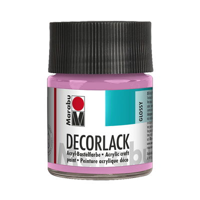 Marabu Dekorlack Acryl Pink glasflaska, 50 ml. Blank och väderbeständig färg.