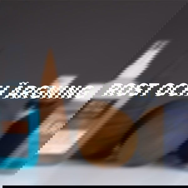 Bild ur fokus som visar produkter man kan rosta med, järnfärg, rostpatina och mer