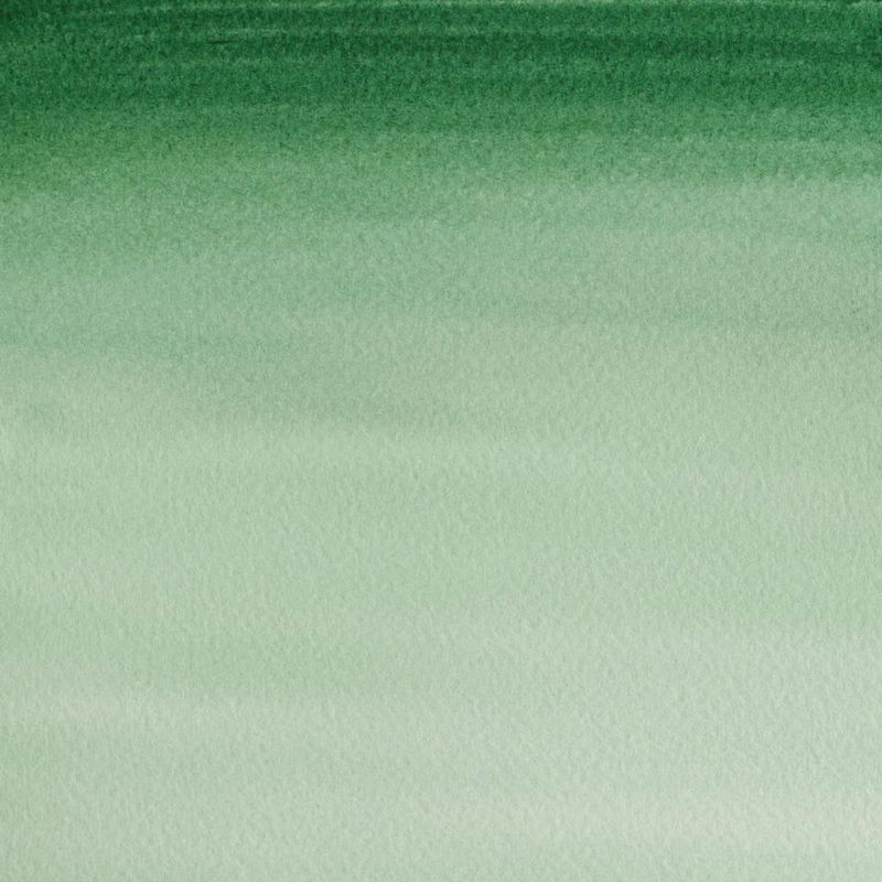 Färgprov (swatch) Cotman akvarellfärg Hooker's Green Dark
