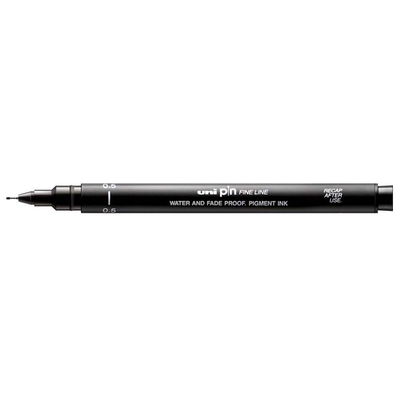 Black 0,5 mm uni-pin fineliner, 0,5 Black. Ljusäkta och vattenresistent.