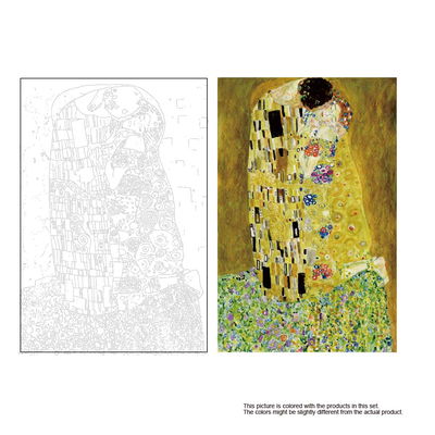 Målning Gustav Klimt The Kiss, Akvarellset