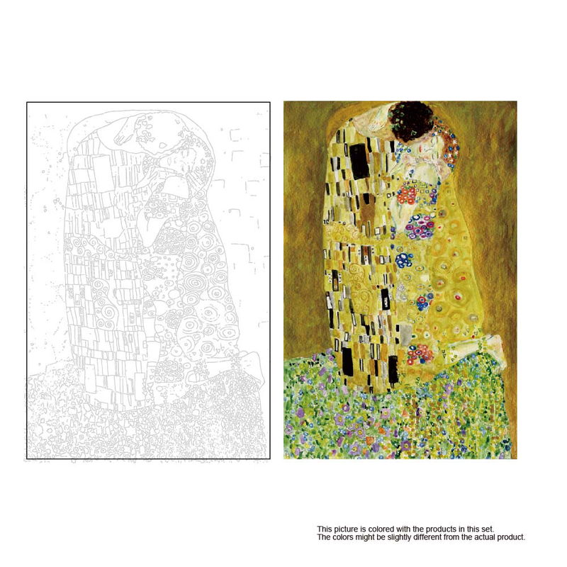 Målning Gustav Klimt The Kiss, Akvarellset