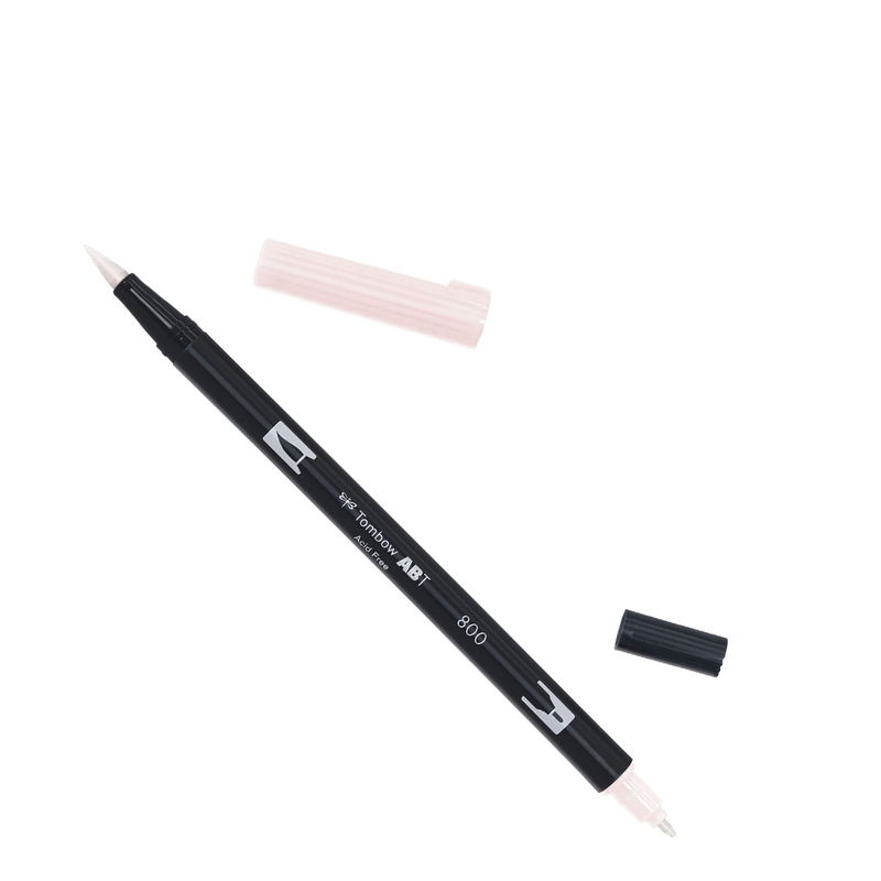 Tombow ABT Dual Brush, vattenbaserad penna med två spetsar, en fine och en brush, Pale Pink 800