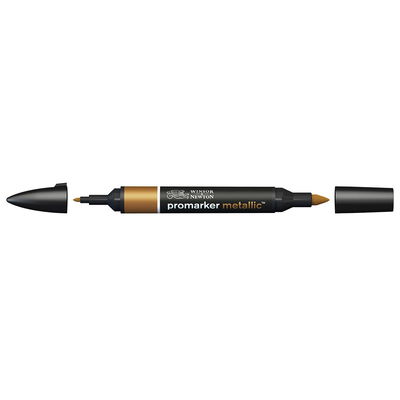 Winsor & Newton Promarker Red Gold MT RGOL marker med bred snedskuren spets och smal rund spets