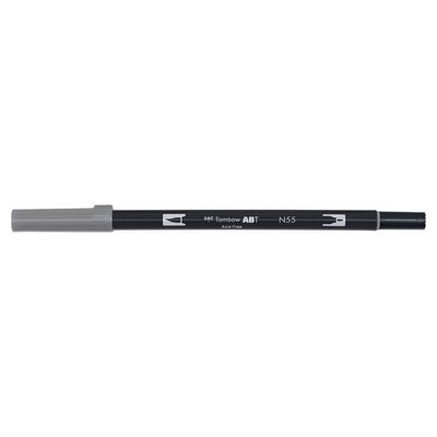 Vattenbaserad penna med två spetsar, en fineliner och en penselspets, Tombow ABT Dual brush Cool Gray 7