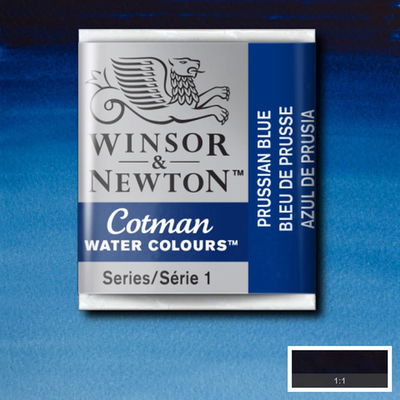 Winsor & Newton Cotman akvarellfärg halvkopp, Prussian Blue
