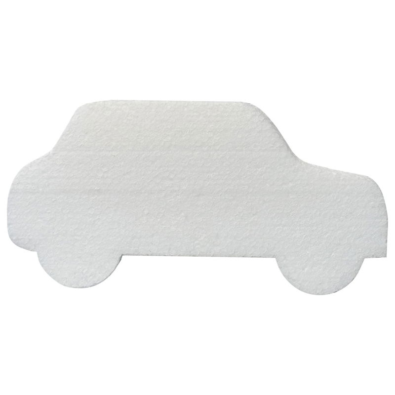 Bil av frigolit, storlek 17 cm