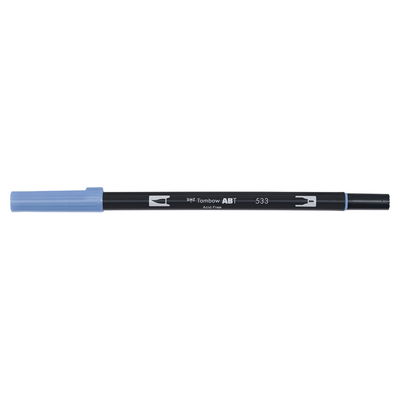 Vattenbaserad penna med två spetsar, en fineliner och en penselspets, Tombow ABT Dual brush Peacock Blue