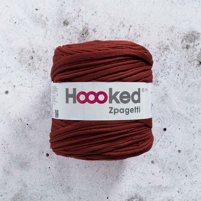 T-shirtgarn Zpagetti brun. Extra tjockt trikågarn av 100% återvunnen textil