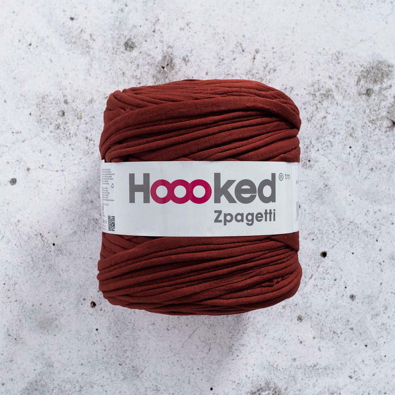 T-shirtgarn Zpagetti brun. Extra tjockt trikågarn av 100% återvunnen textil