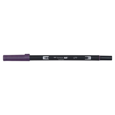 Vattenbaserad penna med två spetsar, en fineliner och en penselspets, Tombow ABT Dual brush Dark Plum