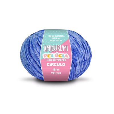 Circulo Amigurumi Pelúcia Ball Blue 85 g polyestergarn med sammetslen yta för amigurumis och gosedjur