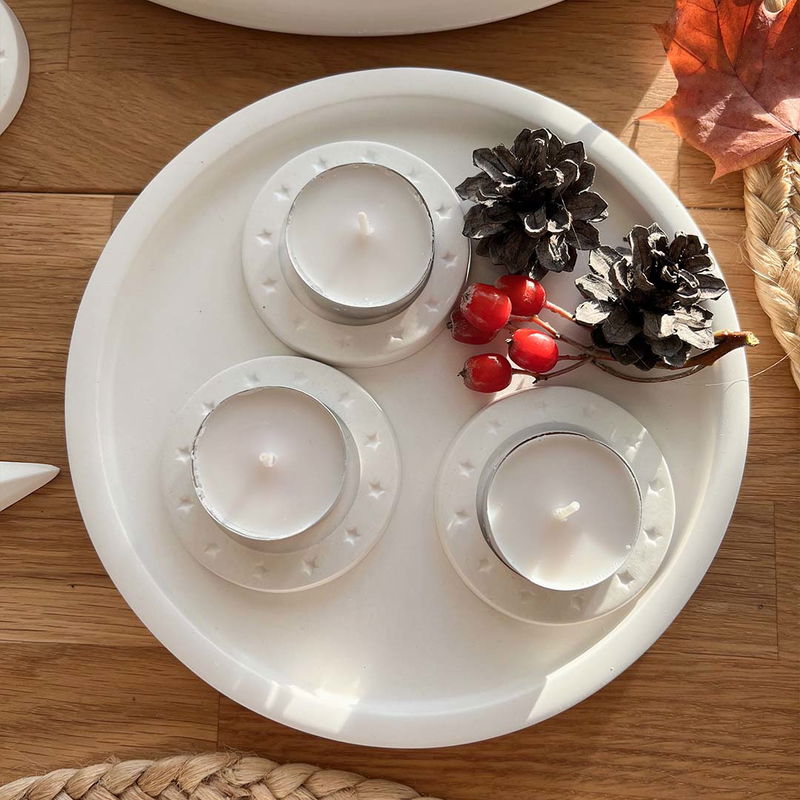 Stjärnor liten ljushållare gjutform i formgips