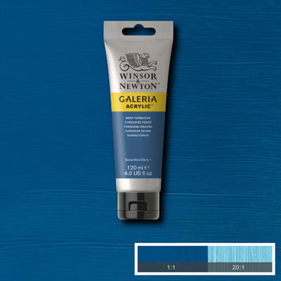 Tub med 120 ml akrylfärg. Winsor & Newton Galeria Deep Turquoise