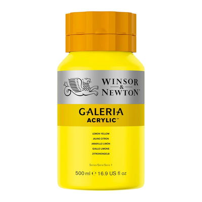 Tub med 500 ml akrylfärg. Winsor & Newton Galeria Lemon Yellow