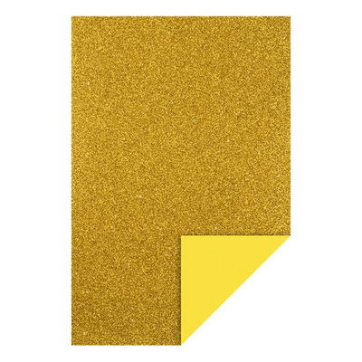 Glitter Dekorgummi, Guldgul 20x30 cm Glitter Dekorgummi Guldgul 20x30cm till hobby och pyssel