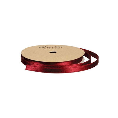 Bordeaux satinband med 6 mm bredd. Längd 10 meter