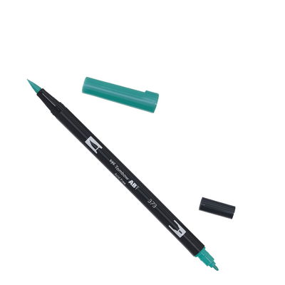 Tombow ABT Sea Blue 373 Tombow ABT Dual Brush, vattenbaserad penna med två spetsar, en fine och en brush, Sea Blue 373