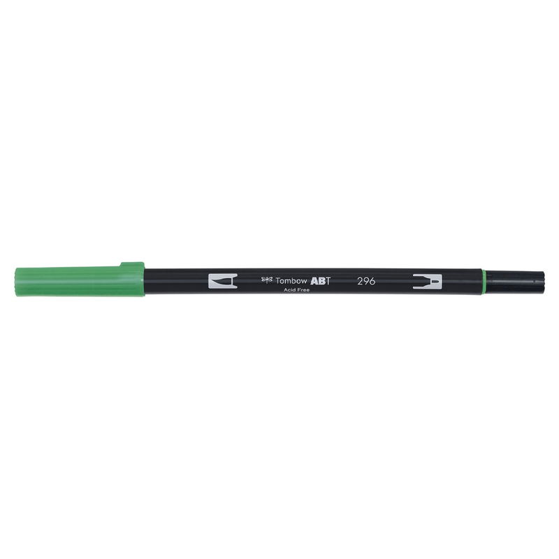 Vattenbaserad penna med två spetsar, en fineliner och en penselspets, Tombow ABT Dual Green