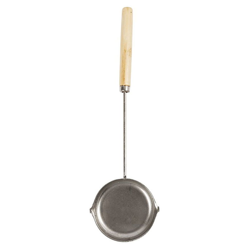Smältsked i metall 26 cm med diameter på 6,5 cm