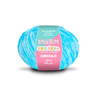 Circulo Amigurumi Pelúcia Turquoise 85 g polyestergarn med sammetslen yta för amigurumis och gosedjur