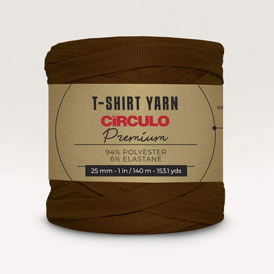 Chokladbrunt T-shirtgarn, 140 meter, Circulo. Garn till inredning, korgar och väskor.