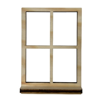 Miniatyrfönster 85x60 mm i trä med fönsterbräde