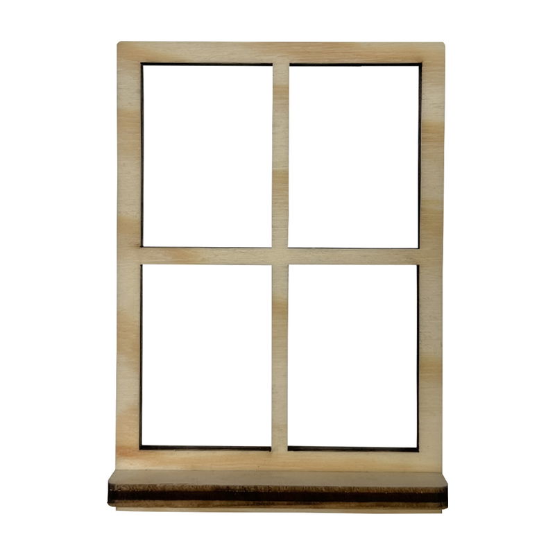 Miniatyrfönster 85x60 mm i trä med fönsterbräde