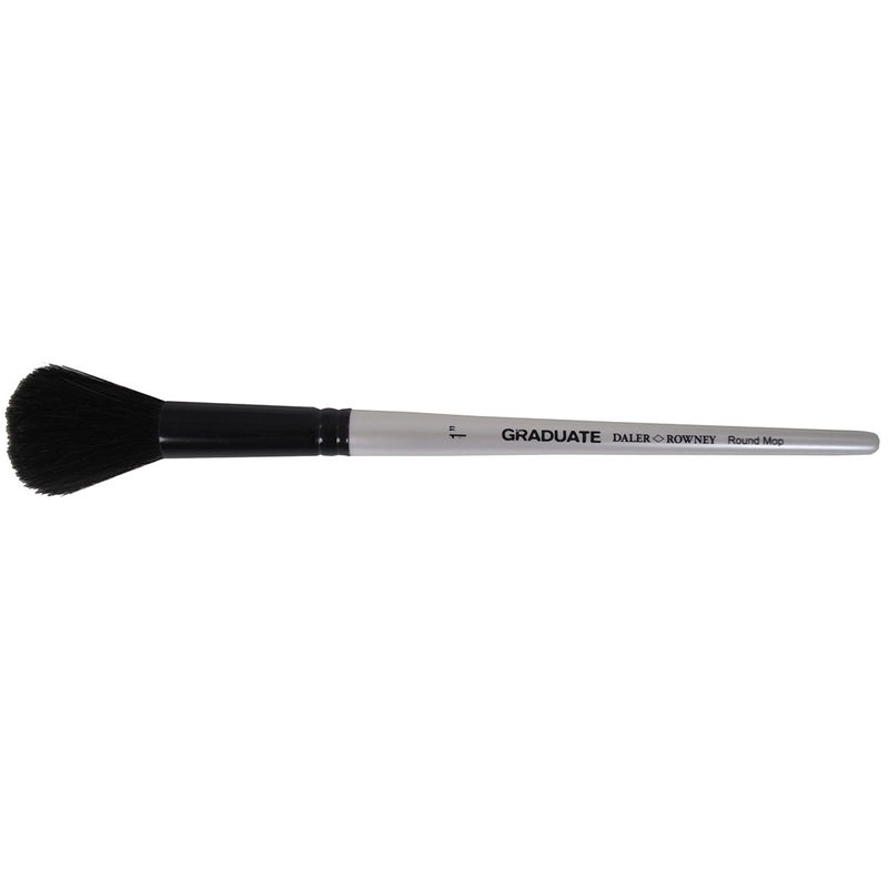 Daler-Rowney Graduate Mop Round 1 tum kort skaft i svart getborst, pensel för akvarell och gouache