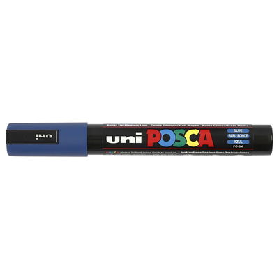 Posca PC-5M Blue med kork, stängd marker sedd från sidan