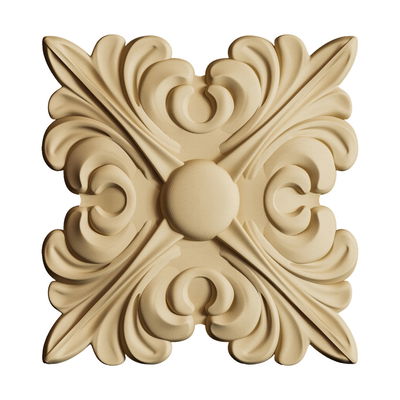Träornament Square, 6x6 cm Flexible Wood, Square. Dekorativa träornament av böjbart trä